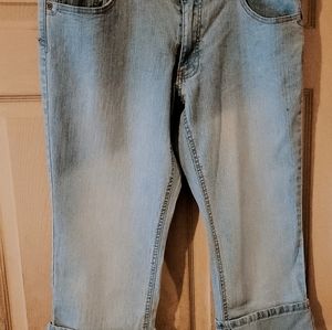 Light Blue Stretch Denim Capris